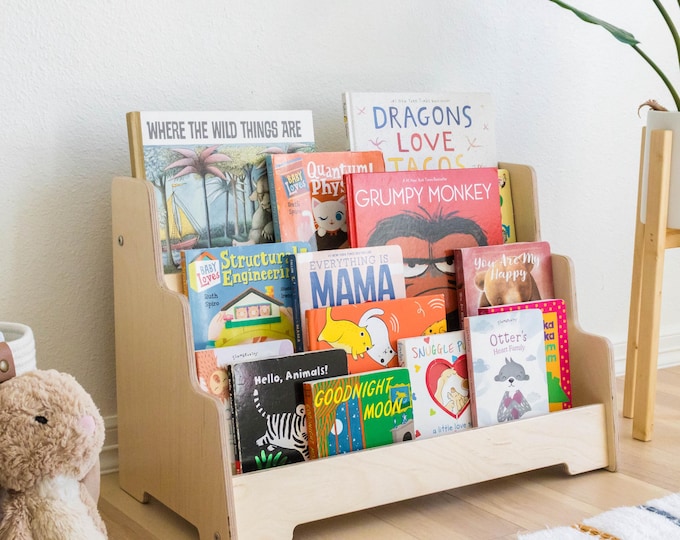 Montessori Bookshelf, Kids Bookshelf, Nursery Bookshelf Front Facing Shelves For Toddlers