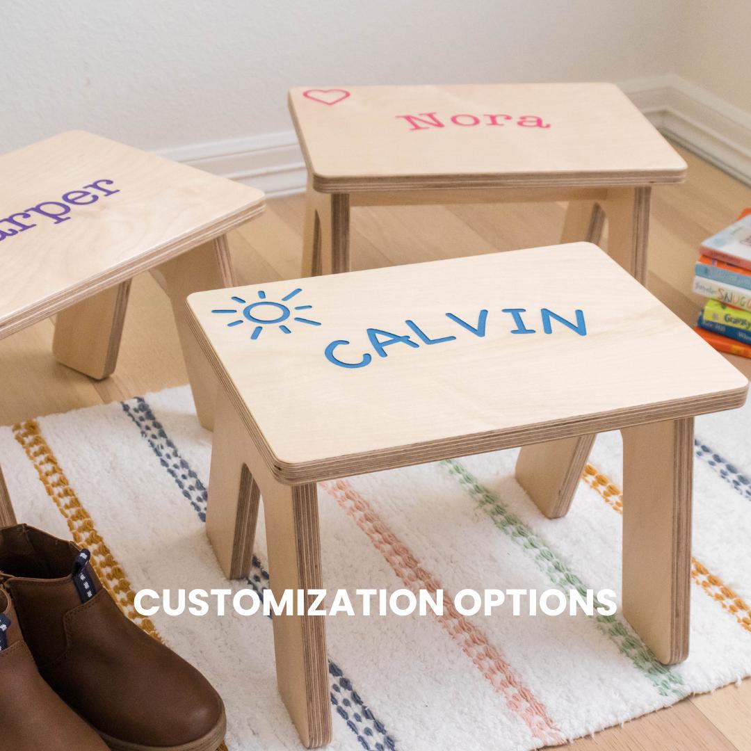 Kids Custom Step Stool Engraved With Name for Montessori Learning and ...