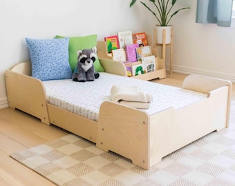 Montessori Floor Bed Twin & Toddler – Kids Floor Bed Frame with Slats – Baltic Birch Montessori Furniture