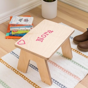 Kids Custom Step Stool Engraved With Name for Montessori Learning and Toddler Development