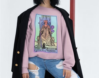 Queen Of Wands, Tarot Sweater, Witchy Clothes, Tarot Shirt UNISEX FIT