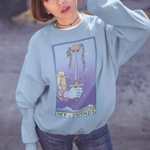 Ace of Swords, Tarot Sweater, Tarot Shirt, Witchy Sweater, Witchy Top image 1