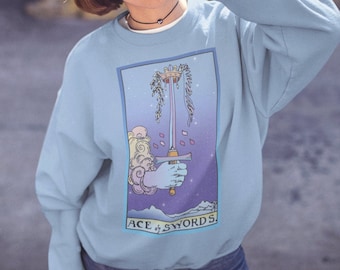 Ace of Swords, Tarot Sweater, Tarot Shirt, Witchy Sweater, Witchy Top