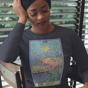 De Ster, Tarot Sweatshirt, Heksenhemd, Tarot Shirt, Hemels Overhemd.