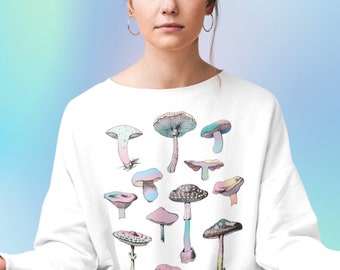 Botanical Mushroom Sweater Pastel Sweatshirt Clothing Comfy Colors UNISEX FIT