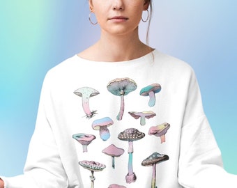 Botanical Mushroom Sweater Pastel Sweatshirt Clothing UNISEX FIT