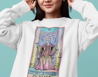 Justice Witchy Tarot Sweater Sweatshirt Occult Gift