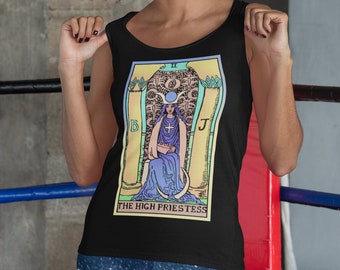 High Priestess Tarot Card Tank Top, Witchy Shirt