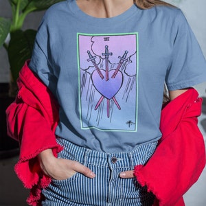 Witchy Shirt, Tarot Shirt, Witchy Clothing, Pagan Clothing, Three of Swords. image 1