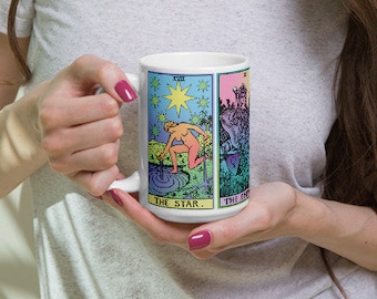Witchy Tarot Card Mug, Pastel Occult Design