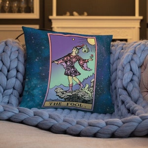 The Fool Tarot Pillow Tarot Decor Witchy Decor Pastel Decor.