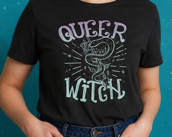 Queer Witch Witchy Pride Top Unisex T-Shirt Halloween Goth Top