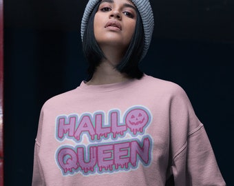 Halloqueen, Pastel Goth Sweater, Kawaii Halloween, Halloween Sweater, Halloween Sweatshirt.