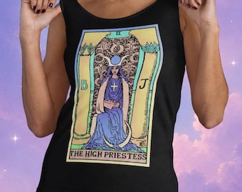 High Priestess Tarot Card Tank Top, Witchy Shirt, Witchy Gift, Unisex Fit