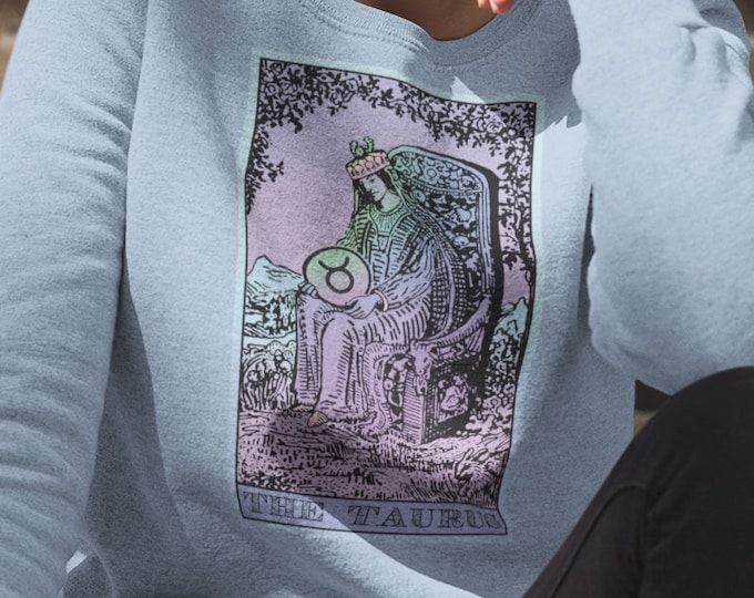 Taurus Pastel Queen Sweater Tarot Style Top Sweatshirt UNISEX FIT