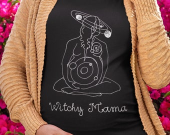 Witchy Mama Shirt, Pagan Pregnancy Apparel, Feminist Witch Tee