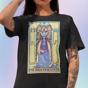 Hohepriesterin Tarot T Shirt, Okkult Shirt.