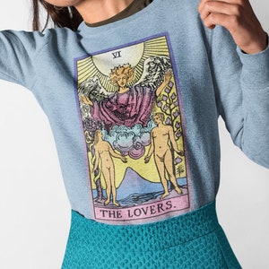 Los amantes, sudadera de Tarot, camisa de bruja, camisa de tarot. Suéter de Bruja.