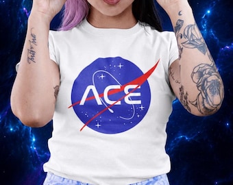 Ace Pride Shirt, Asexual Pride T-Shirt, Aroace Top, Queer Clothing, NASA, UNISEX FIT