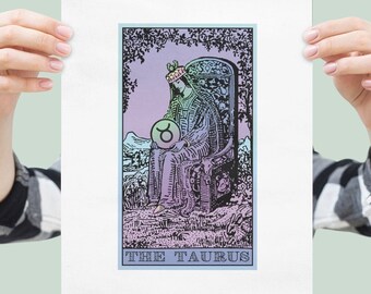 Zodiac Art Taurus Print Queen Gift Tarot Inspired UNFRAMED