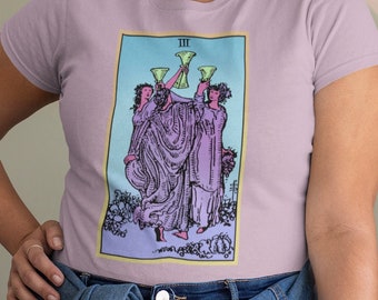 Witchy Shirt, Tarot Shirt, Witchy Clothing, Tarot T Shirt, Three Of Cups. UNISEX FIT