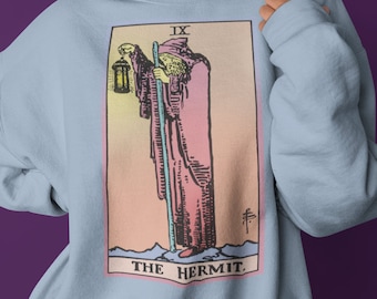 The Hermit Tarot Card Sweatshirt, Witchy Unisex Sweater