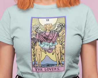 Tarocchi The Lovers Camicia Strega Regalo Pastello Goth Stregoneria Abbigliamento UNISEX FIT
