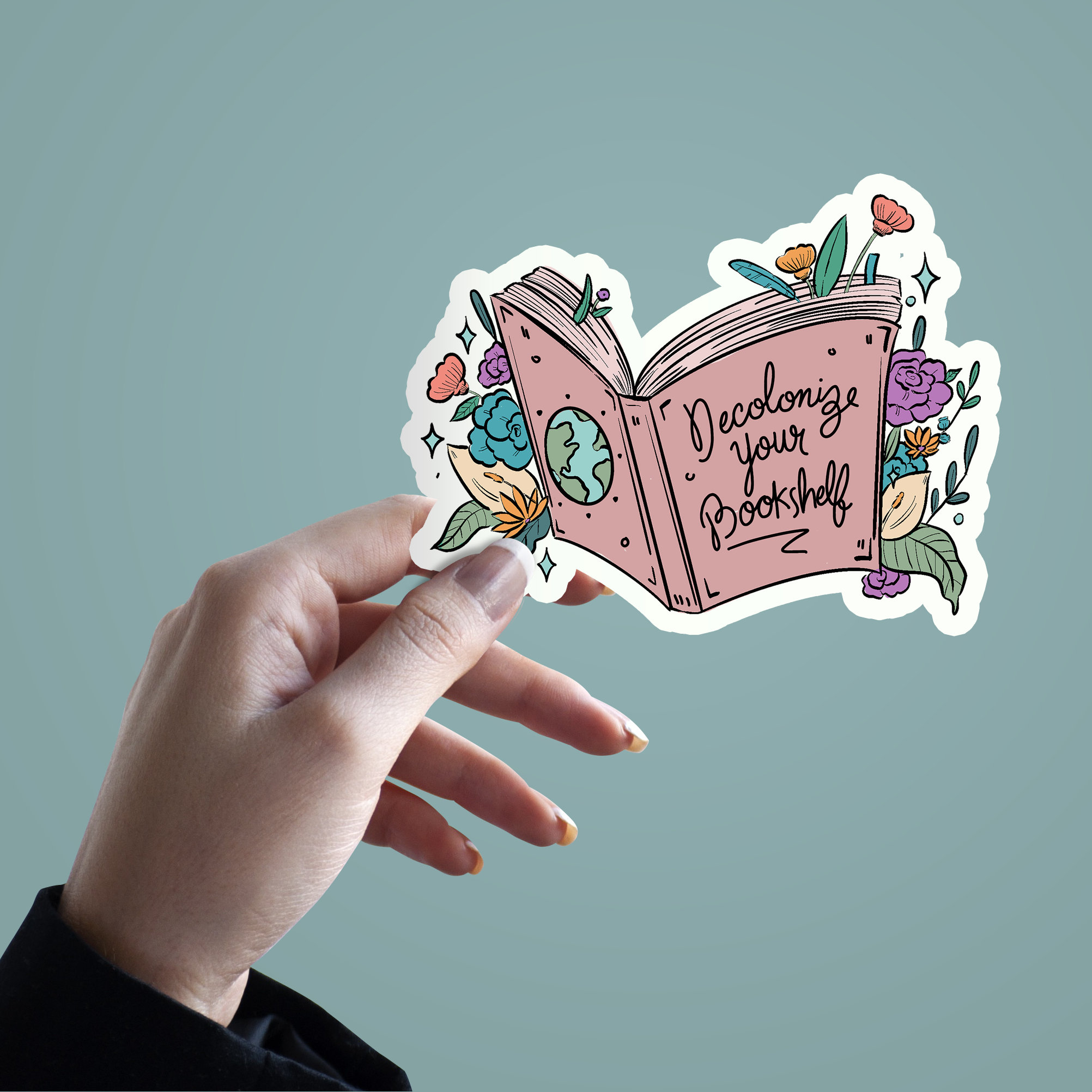 Decolonize Your Bookshelf RGB Activist Feminist Sticker | Etsy