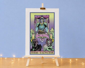 UNFRAMED Cancer Zodiac Art Poster Witchy Decor Comfy Colors