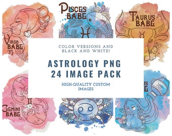 Zodiaque Clip Art PNG Astrologie Horoscope Clipart 24 Pack