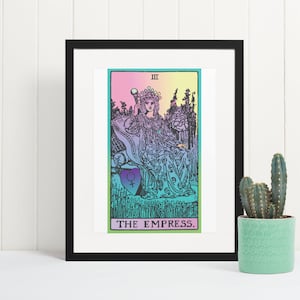 Enmarcado: La emperatriz Tarot impresión brujería regalo decoración celestial & Arte