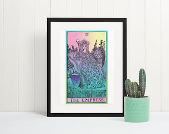FRAMED The Empress Tarot Print Witchy Gift Celestial Decor & Art Pastel Comfy Colors