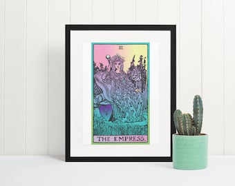 Framed:The Empress Tarot Print Witchy Gift Celestial Decor & Art