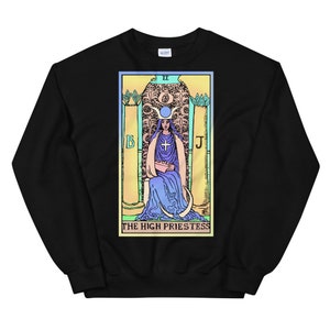 Haute Prêtresse Tarot Chemise Pull Witchy Vêtements Black