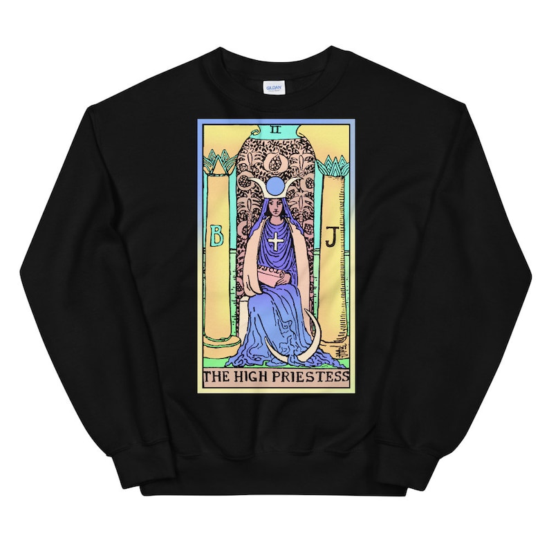 Haute Prêtresse Tarot Chemise Pull Witchy Vêtements Black