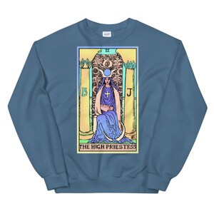 Haute Prêtresse Tarot Chemise Pull Witchy Vêtements Indigo Blue