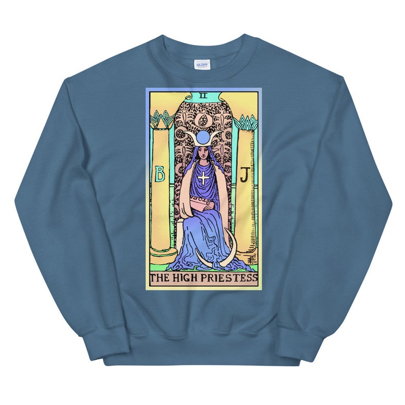 Haute Prêtresse Tarot Chemise Pull Witchy Vêtements Indigo Blue