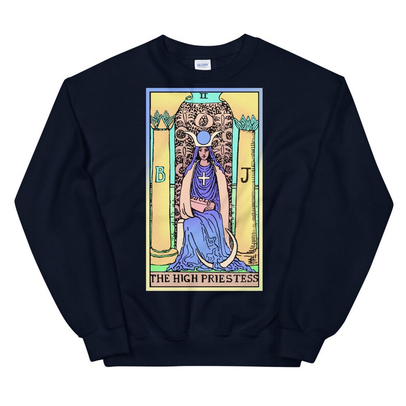 Haute Prêtresse Tarot Chemise Pull Witchy Vêtements Navy