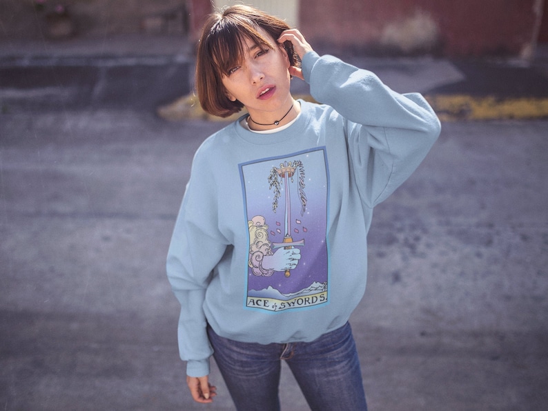 Ace of Swords, Tarot Sweater, Tarot Shirt, Witchy Sweater, Witchy Top image 1