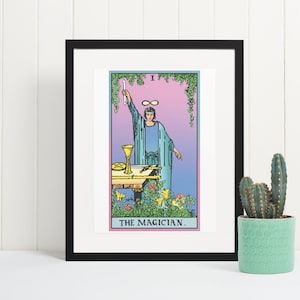Ingelijste Goochelaar Tarot Print Tarot Decor Heks Poster