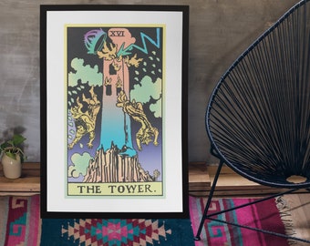 Unframed, The Tower, Tarot Print, Tarot Decor, Witchy Poster
