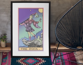 Unframed, The Fool, Occult Decor, Tarot Poster, Tarot Print