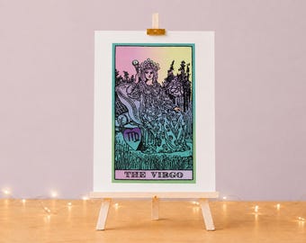 UNFRAMED Virgo Wall Art Empress Tarot Inspired Pastel Print Comfy Colors Witchy Gift