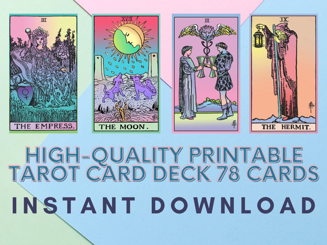 Tarot Deck PNG Printable Digital Set of 78 Cards - Etsy