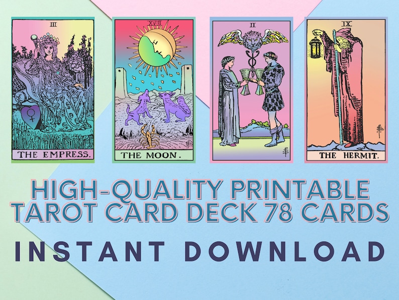 Tarot Deck PNG Printable Digital Set of 78 Cards - Etsy