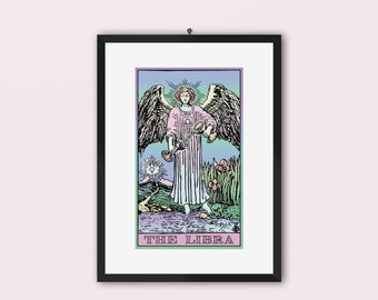 Poster libra incorniciato pastello Tarocchi ispirato poster