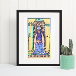 Framed High Priestess tarot art print witchy poster