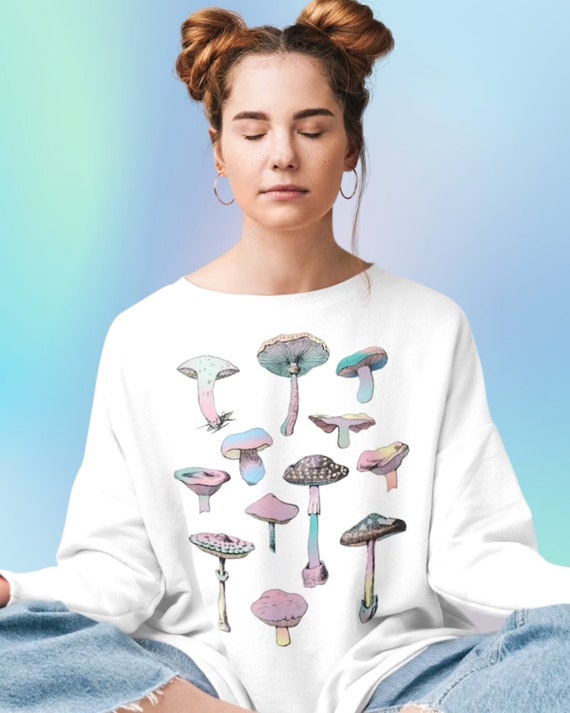 Botanical Mushroom Sweater Pastel Sweatshirt Clothing Comfy Colors UNISEX FIT