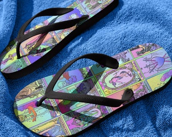 Tarot Thong Flip-Flops Witchy Summer Decor.