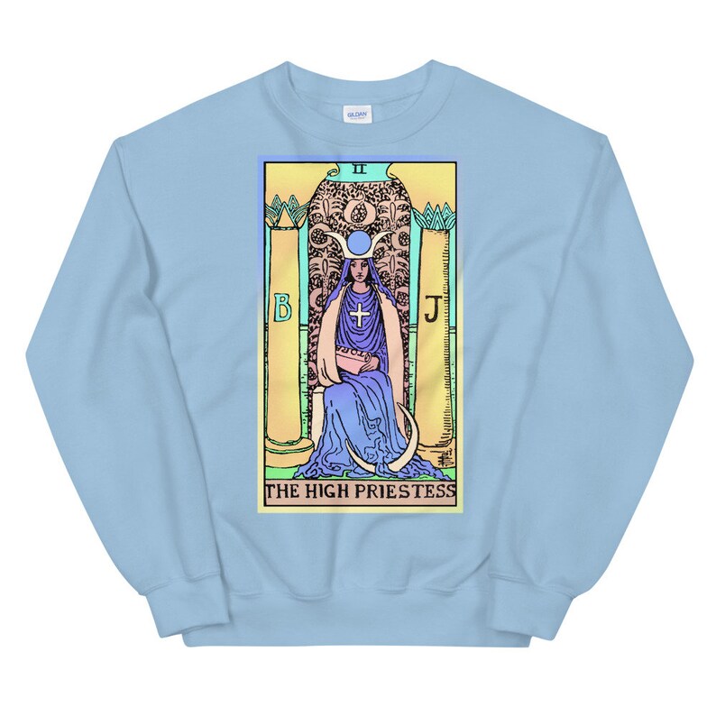 Haute Prêtresse Tarot Chemise Pull Witchy Vêtements Light Blue